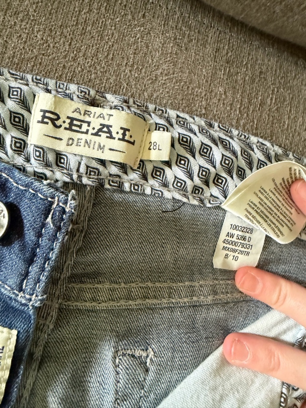 Ariat Blue Flared Jeans with Raw Hem - Picture 7 of 10